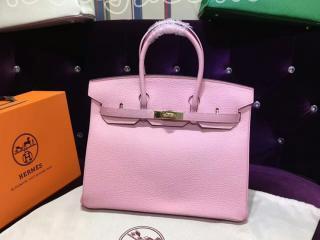 H0022514 エルメスバッグ HERMES Birkin バーキン25/30/35 ハンドバッグ ゴールド金具 桜色 山羊革　Sクラス