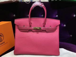 H0052514 エルメスバッグ HERMES Birkin バーキン25/30/35 ハンドバッグ シルバー金具 薔薇色　Sクラス
