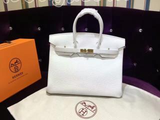 H0132514 エルメスバッグ HERMES Birkin バーキン25/30/35 ハンドバッグ シルバー金具 白色　Sクラス