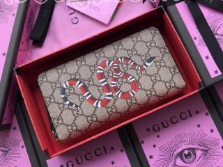 451273 K561N 8666 グッチ 長財布 コピー 〔Gucci〕 スネーク プリント GGスプリーム キャンバス ジップアラウンドウォレット ラウンドファスナー財布