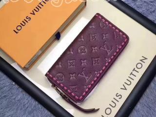 M64803 ルイヴィトン モノグラム・アンプラント 財布 コピー 「LOUIS VUITTON」 17新作 ジッピー・ウォレット レザン ラウンドファスナー長財布 3色 Raisin