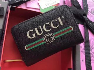 496319 0GCAT 8163 グッチ プリント 財布 スーパーコピー 〔GUCCI〕 カード＆コインケース コインケース・小銭入れ ミニ カード＆財布 4色選択可 ブラック レザー