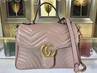 グッチ GGマーモント バッグ スーパーコピー GUCCI GG Marmont キルティング トップハンドルバッグ レディース ショルダーバッグ 3色可選択 ライトピンク 498110 DTDIT 5729