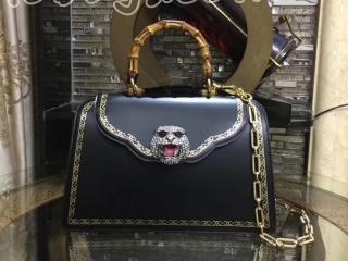 グッチ シアラ バッグ スーパーコピー GUCCI シアラ フレーム プリント レザー トップハンドルバッグ レディース チェーンショルダーバッグ ブラック 495881 DT98X 8556