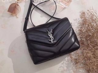 467072DV7061000 サンローラン レディース バック スーパーコピー SAINT LAURENT モノグラム・サンローラン ルル ストラップ バック トイ/ブラック/「Y」キルティングレザー