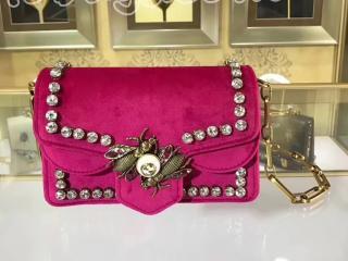 489218 9FRET 5585 グッチ ブロードウェイ バッグ コピー GUCCI broadway ベルベット ミニバッグ レディース ショルダーバッグ ラズベリー