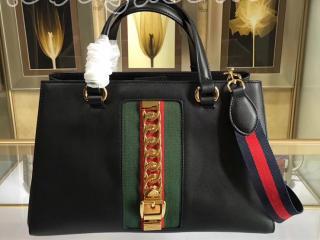 ‎453790 DSVKG 8638 グッチ シルヴィ バッグ スーパーコピー GUCCI Sylvie トップハンドルバッグ レディース ショルダーバッグ ブラック レザー