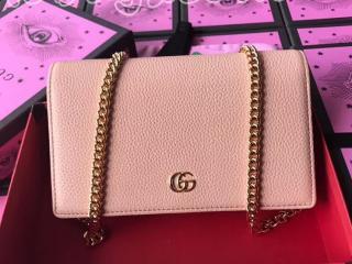 497985 CAO0G 5909 グッチ GGマーモント バッグ コピー GUCCI GG Marmont 2018新作 レディース ミニ チェーンバッグ ピンク レザー