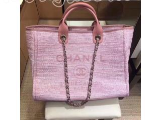 DEAUVILLE(ドーヴィル)  CHANEL × トートバッグ ラージ ショッピング バッグ キャンバス & カーフスキン A66942 Y83244 4B222