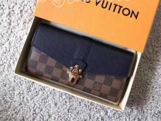 N64449 ルイヴィトン ダミエ・エベヌ 長財布 コピー 「LOUIS VUITTON」 ポルトフォイユ・クラプトン ヴィトン レディース 二つ折り財布 3色選択可 ノワール
