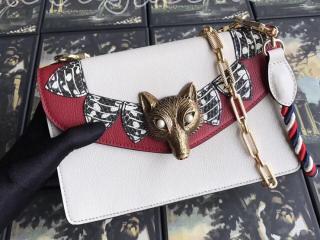 466433 DZFAX 8218 グッチ バッグ コピー GUCCI Broche レディース チェーンショルダーバッグ ホワイト＆レッド レザー