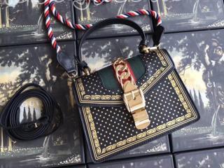 470270 0KLKG 8927 グッチ シルヴィ バッグ コピー GUCCI Sylvie トップハンドルミニバッグ レディース ショルダーバッグ 2色可選択 ブラック レザー