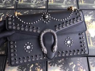 400249 DSVYX 1058 グッチ ディオニュソス バッグ コピー GUCCI Dionysus スタッズ付き レディース スモールショルダーバッグ ブラック