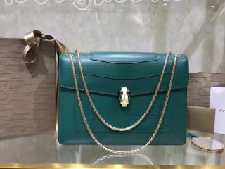 35362 ブルガリ バッグ コピー BVLGARI Serpenti Forever フラップカバー レディース ショルダーバッグ 6色可選択 エメラルドグリーン