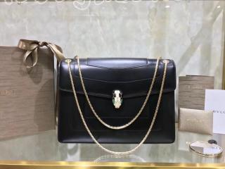 35106 ブルガリ バッグ コピー BVLGARI Serpenti Forever フラップカバー レディース ショルダーバッグ 6色可選択 ブラック