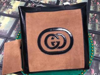 519335 D6ZVT 2861 グッチ オフィディア バッグ コピー GUCCI Ophidia スエード ラージ レディース トートバッグ 2色選択可 ブラウン スエード