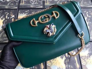537241 0V11X 3184 グッチ バッグ スーパーコピー GUCCI タイガーヘッド ミディアム レディース ショルダーバッグ 4色可選択 ダークグリーン レザー