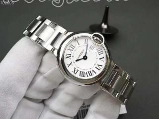 W69010Z4 カルティエ TANKタンクバロンブルー レディース腕時計男女兼用★ Cartier ★ 電池式時計 [文字盤]ホワイト　[ケース]銀色 アラビア数字 [ベルト]316L鋼