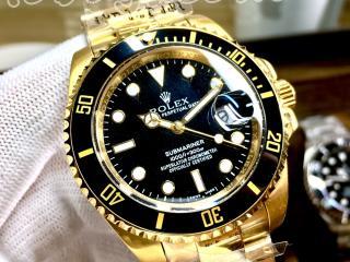 Henry Jay 23Kプロフェッショナルダイブウォッチ　116610　メンズ腕時計 316L鋼ゴールドカラー（金色）　文字盤：ブラック（黒） 38mm