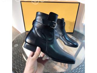 HERMES スエード ストラップアンクルブーツ marine