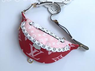 M44575 ルイヴィトン モノグラム バッグ スーパーコピー 「LOUIS VUITTON」 バムバッグ レディース ショルダーバッグ ルージュ