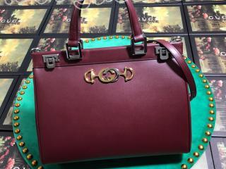 564714 05J0X 6629 グッチ バッグ スーパーコピー GUCCI 〔グッチ ズゥミ〕スムースミディアム トップハンドルバッグ レディース ショルダーバッグ 4色可選択 ブルゴーニュ