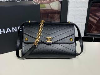 AS0071-1 シャネル バッグ スーパーコピー CHANEL 24cm レディース ショルダーバッグ カーフ ゴールド金具 3色可選択 ブラック
