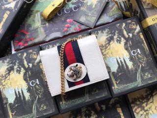 573790 0OLHX 8406 グッチ 財布 スーパーコピー GUCCI 〔ラジャ〕チェーン付き カードケース（コインケース＆紙幣入れ付き） レディース 二つ折り財布 2色可選択 ホワイト