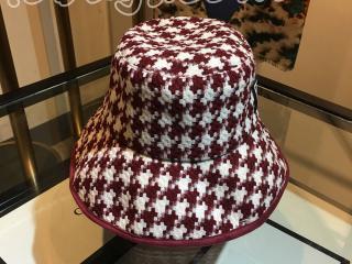 シャネル 日よけ帽 漁夫帽 千鳥格ブランドプリント