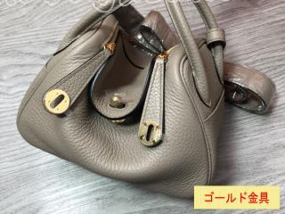 エルメスミニリンディスーパーコピー Mini Lindy エルメスハンドバッグ ゴールド/シルバー金具が選択可 灰色 本色縫い目