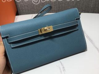 HERMES★激レア 定番ケリーバッグ KellyエルメスバッグWoc-Kellyヴォーエプソン Epsom肩ひも取り外し可能 ゴールド金具