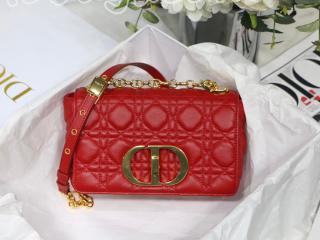 M9241UWHC_M35R ディオール バッグ スーパーコピー 21新作 Dior Caro スモールバッグ カナージュ ソフトカーフスキン ショルダーバッグ 6色可選択 レッド