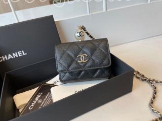 AP2119-2 シャネル 財布 コピー CHANEL 21新作 イリディッセント グレインド カーフスキン & コスチューム パール フラップ コインパース  レディース 財布 4色可選択