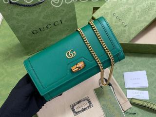 658243-4 グッチ バッグ コピー GUCCI 21新作 バンブー付き チェーンウォレット レディース 二つ折り財布 5色可選択