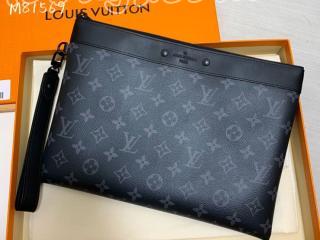 M81569 ルイヴィトン モノグラム・エクリプス バッグ コピー 「LOUIS VUITTON」 22新作 ポシェット・トゥ・ゴー メンズ クラッチバッグ