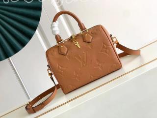M46136 ルイヴィトン モノグラム･パターン バッグ コピー 「LOUIS VUITTON」 23新作 スピーディ・バンドリエール 25 レディース ショルダーバッグ 3色可選択 コニャック