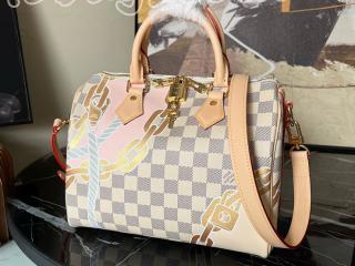 N40473 ルイヴィトン ダミエ・アズール バッグ コピー 「LOUIS VUITTON」 23新作 スピーディ・バンドリエール 25 レディース ショルダーバッグ