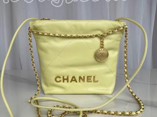AS3980-2 シャネル バッグ スーパーコピー 23年新作 CHANEL 22 ミニ ハンドバッグ シャイニー カーフスキン ショルダーバッグ