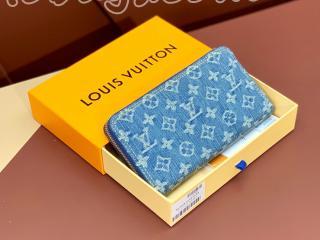 M82958 ルイヴィトン モノグラム・デニム 財布 スーパーコピー 「LOUIS VUITTON」 ジッピー・ウォレット 24新作 LV リミックス ラウンドファスナー財布