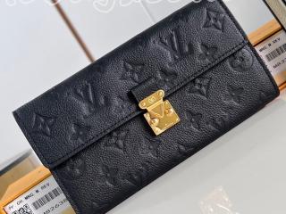 M82638 ルイヴィトン モノグラム・アンプラント 長財布 コピー 「LOUIS VUITTON」 24新作 ポルトフォイユ・サラ メティス 二つ折り財布 ノワール