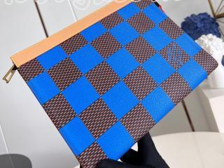N40539 ルイヴィトン ダミエ･ポップ バッグ コピー 「LOUIS VUITTON」 24新作 ポシェット･ヴォワヤージュ MM メンズ クラッチバッグ