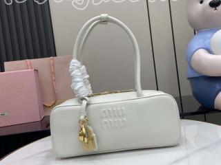 5BB173-4 ミュウミュウ バッグ コピー MIUMIU 25SS新作 ボー レザー バッグ レディース ハンドバッグ