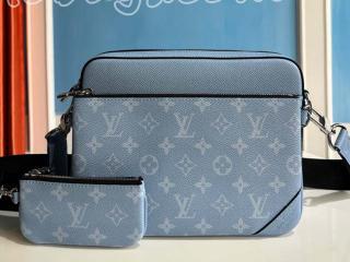 M14069 ルイヴィトン モノグラム バッグ コピー 「LOUIS VUITTON」 25新作 トリオ･メッセンジャー メンズ ショルダーバッグ スカイブルー