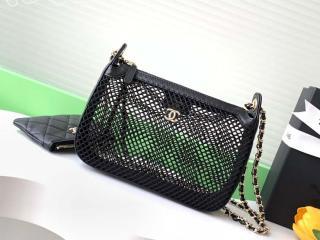 AP4572-1 シャネル バッグ コピー CHANEL 25春夏 チェーン クラッチ バッグ メッシュ & シャイニー ラムスキン レディース ショルダーバッグ