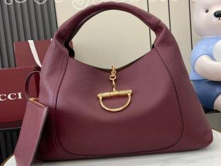 ‎837466-3 グッチ バッグ スーパーコピー 25新作 GUCCI 〔グッチ ソフトビット〕マキシ レディース ショルダーバッグ 4色可選択 深い赤