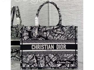 M1296ZOMP_M46I ディオール バッグ スーパーコピー 25新作 Dior Book Tote バッグ ミディアム Plan de Paris エンブロイダリー トートバッグ