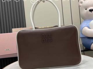 5BB117-1 ミュウミュウ バッグ スーパーコピー 25SS新作 MIUMIU ボー レザー バッグ レディース ハンドバッグ