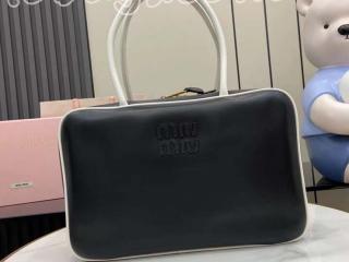 5BB117-2 ミュウミュウ バッグ コピー 25SS新作 MIUMIU ボー レザー バッグ レディース ハンドバッグ