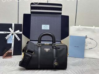 1BB233-1 プラダ バッグ スーパーコピー 25新作 PRADA Re-Edition 1978 Re-Nylon xサフィアーノレザー ミディアム トップハンドルバッグ ショルダーバッグ