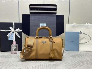1BB233-2 プラダ バッグ コピー 25新作 PRADA Re-Edition 1978 Re-Nylon xサフィアーノレザー ミディアム トップハンドルバッグ ショルダーバッグ